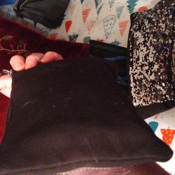 Victoria Secret two silver sequin cosmetic bags+ New beaded wristlet bag - Picture 12 of 17